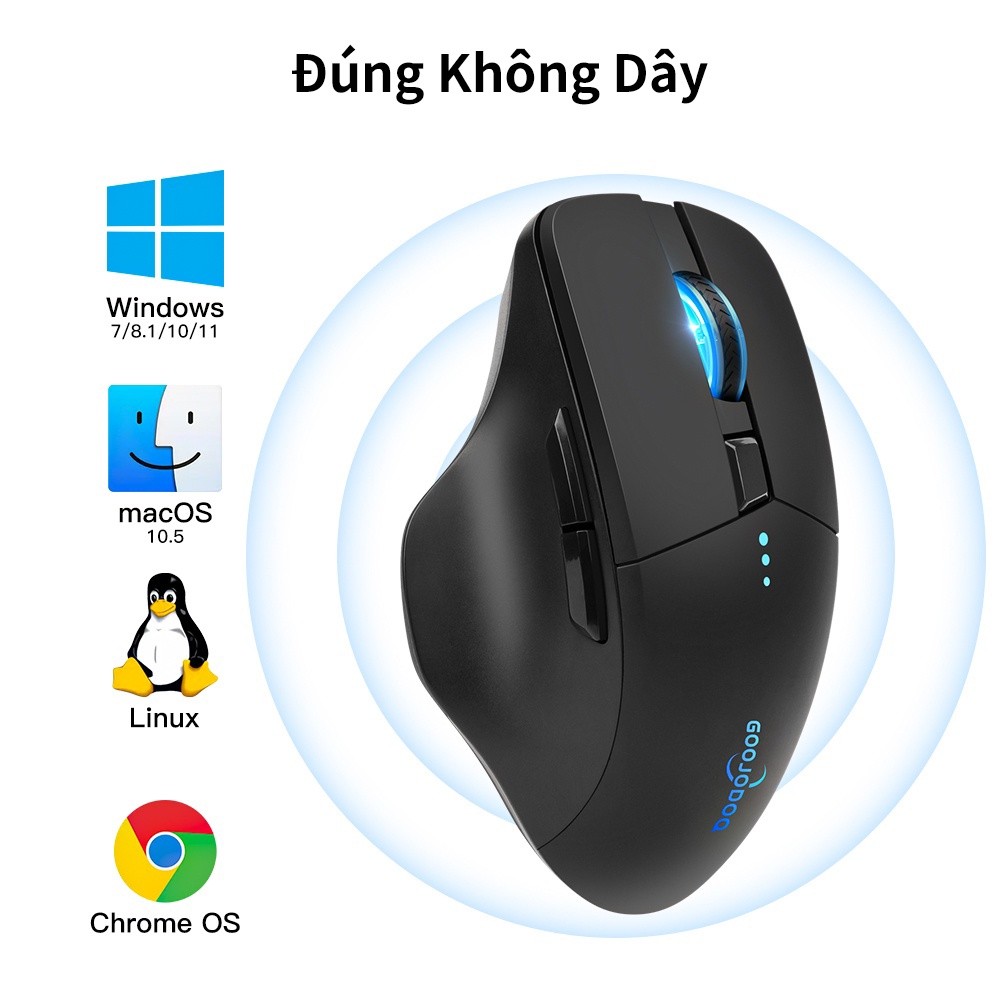 Chuột không dây GOOJODOQ Bluetooth 4000DPI Máy tính USB 2.4GHz Công thái học cho chơi game | BigBuy360 - bigbuy360.vn