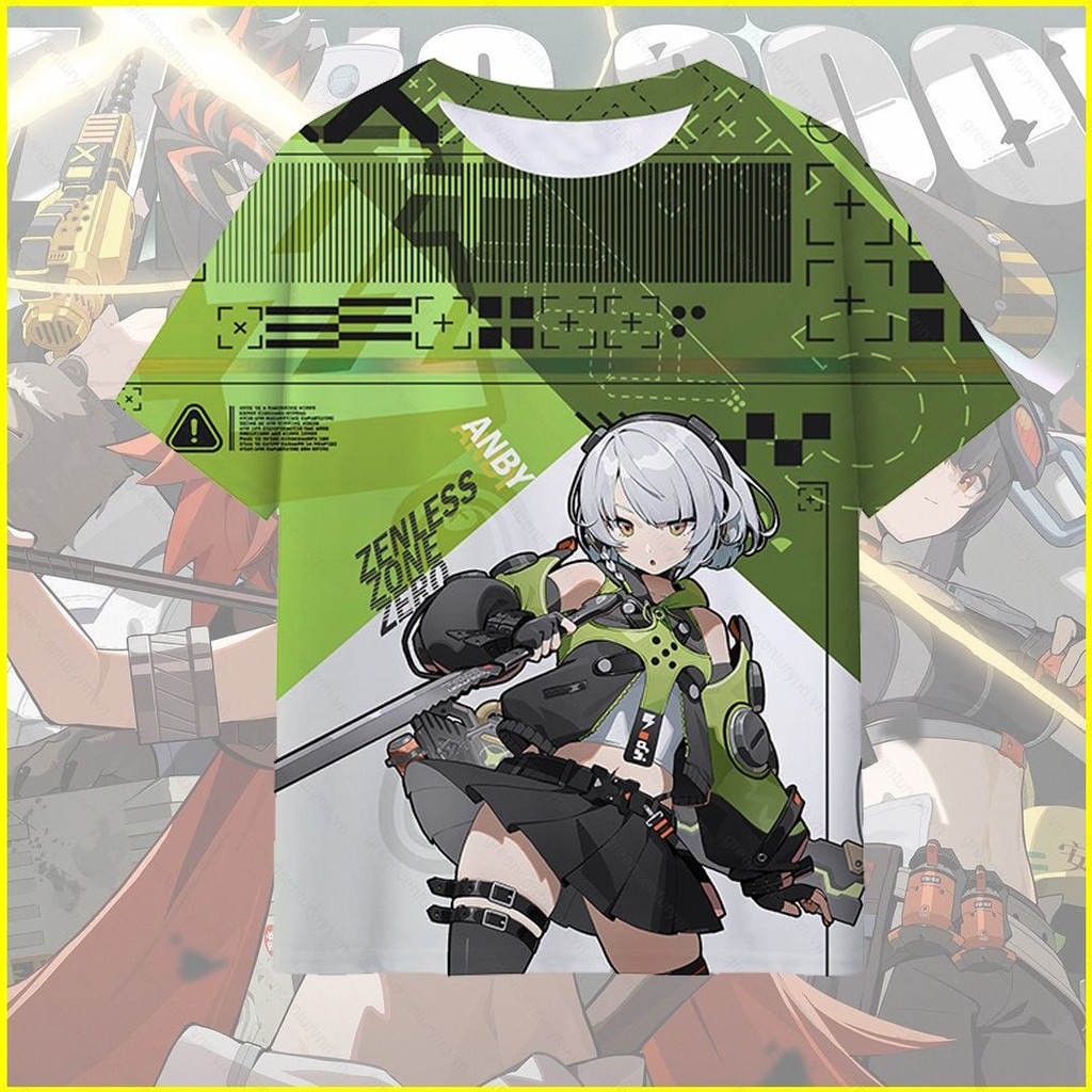 Gn Zenless Zone Zero Anby Demara Nicole Demara Cosplay vải 3D mùa hè Áo thun Anime tay ngắn hàng đầu