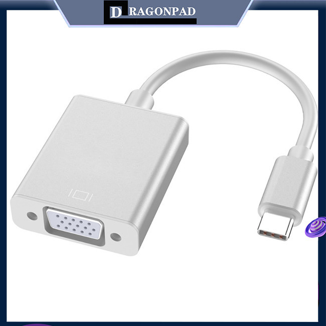 Dragonpad USB C Sang VGA Cáp Adapter Loại C Sang VGA Chuyển Đổi Cáp Cho Màn Hình Tivi Màn Hình Chiếu Máy Chiếu Màn Hình