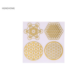 Henghome 4 cái / bộ nhãn dán orgonite cây sống hoa diy năng lượng tháp chất liệu nhựa thủ công tfg