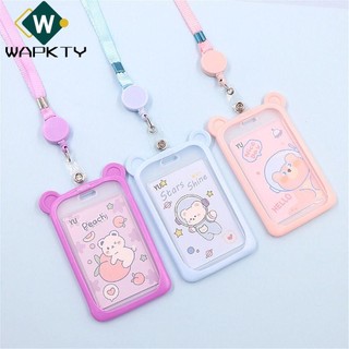 WAPKTY 1pc Đựng Thẻ Học Sinh Quà Tặng Có Thể Thu Vào Cuộn Dây Nhận Dạng Tín Dụng