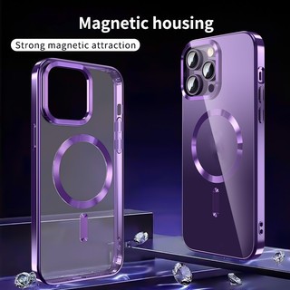 Ốp mạ chống sốc từ tính mạnh sang trọng cho Iphone 11 Pro Max 12 13 14 15promax 13pro 14pro 15plus Vỏ