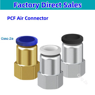 Pcf Khí Nén Nhanh Kết Nối Không Khí Lắp 1 / 8 "3 / 8" 1 / 2 "1 / 4 BSP Nữ Chủ Đề Cho Ống 4mm 6mm 8mm 10mm 12mm