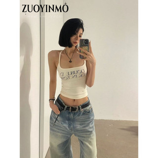 ZUOYINMO Áo 2 dây áo ba lỗ Thời trang hàn quốc sang trọng Thoải mái chic Phong cách WCS2440X8Z 17Z240422