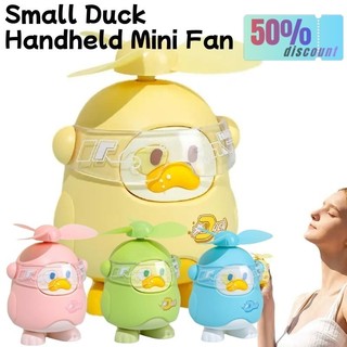 Quạt Mini cầm tay có thể sạc lại Vịt nhỏ Quạt cầm tay Quạt bỏ túi nhỏ dễ thương Di động có dây buộc Vịt Mini có thể sạc lại