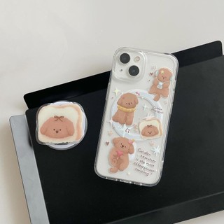 Ốp lưng cứng trong suốt Tương thích với iPhone 11 12 12Pro 12ProMax 13 13Pro 13ProMax 14 14Pro 14ProMax 15 15Pro 15ProMax Vỏ nam châm họa tiết Golden Retriever