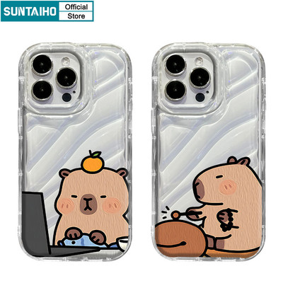 Ốp Lưng Hài Hước Dễ Thương Capybara In Hình TPU Trong Suốt Mềm Chống Sốc Suntaiho Cho iPhone 16 15 14 12 13 11 Pro Max IP 7 8 Plus Iphon X XR Xs Max