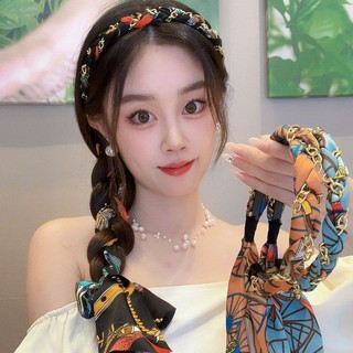 Vải Phụ Kiện Tóc Phong Cách Kỳ Nghỉ Pháp Satin Băng Đô Streamer Retro Nhẹ Nhàng Băng Đầu Tích Hợp Influencer Headband