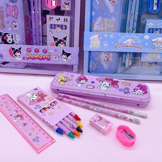Ins sanrio melody kuromi văn phòng phẩm bộ 12 văn phòng phẩm bút chì thước bút chì pencilroller tẩy bút chì học tập đồ dùng văn phòng phẩm