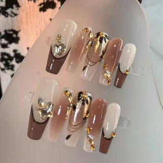 Đùi Lông Thô Mùa Thu Nguyên Chất Handmade Mặc Móng Tay Làm Móng Tay Thu Đông Móng Tay Có Thể Tháo Rời Internet Người Nổi Tiếng Miếng Dán Móng Tay Bán Buôn