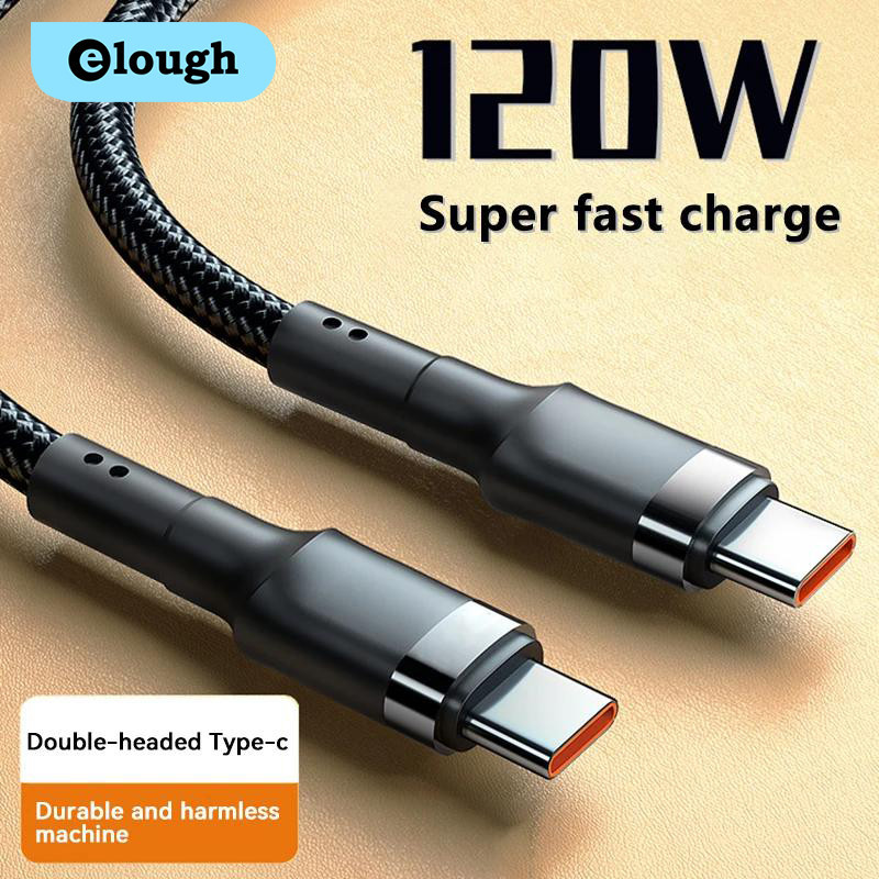 Cáp Elough PD 120W Type C sang Type C Cáp sạc nhanh Dây cáp sạc