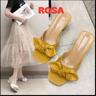 Dép Guốc quai thắt nơ ú 5p- CG-0404 Rosa