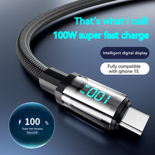 Cáp dữ liệu cáp đơn kỹ thuật số cho Iphone15 Huawei Mate Millet Glory Type-cPD Sạc nhanh 100W