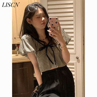 LISCN áo sơ mi nữ áo kiểu hàn quốc Fashion dramatic rực rỡ Phong cách WCS2451B0S 21Z240523
