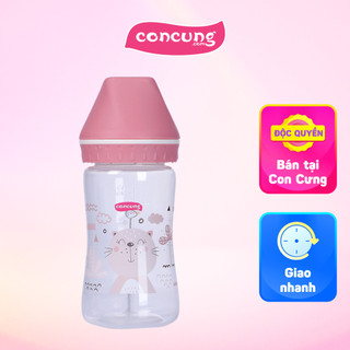 Bình sữa concung good cổ rộng 250ml - hồng