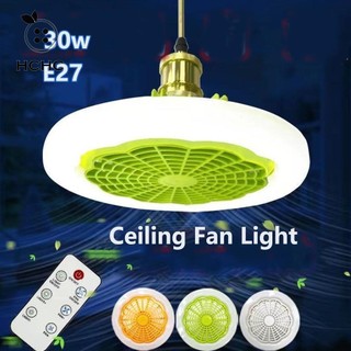 HCHC Đèn quạt, Điều khiển từ xa Đèn trần E27 có thể điều chỉnh độ sáng, Đèn LED thông minh 30W AC 85-265V Đèn chùm trang trí phòng ngủ