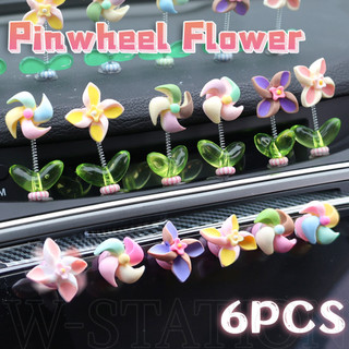 6 Cái / bộ Trang Trí Bảng Điều Khiển Hoa Pinwheel - Nhiều Màu Sắc, Mini Dễ Thương, Thú Vị - Trang Trí Nhựa Cối Xay Gió - Bảng Điều Khiển Trung Tâm Lắc Trang Trí - Phụ Kiện Nội Thất Ô Tô Nữ