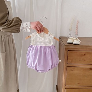 Đầm Bé Gái ins Mùa Hè Trẻ Sơ Sinh Bé Gái Ren Thêu Công Chúa Áo Vest Đầm Sơ Sinh Không Tay Khâu Áo Liền Quần Cho Bé Jumpsuit