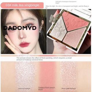 DADOMYD Đĩa cắt tỉa độ bóng cao, Phấn má hồng cố định bóng mũi, Phấn má hồng phấn chống nước sáng bóng