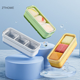 Zthome 3 cell lớn đá khối khuôn vuông khay đá khuôn lớn cubitera cấp thực phẩm khay silicon khuôn máy làm đá khay đá viên khay có nắp nóng
