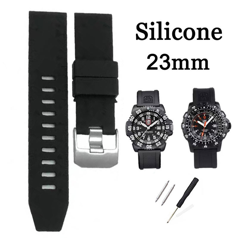 Dây đeo đồng hồ silicon 23mm cho thợ lặn Luminox 3051 3081 3080 8800 1820 7251 3050 Dây đeo đồng hồ 