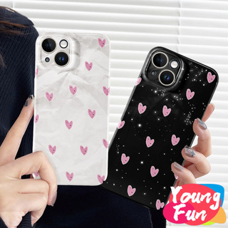 Ốp iPhone 11 Trái tim đẹp Kết cấu nếp nhăn Ốp Lưng Cho iPhone 14 XR 13 11 12 Pro Max 8 7 6 6S Plus X Xs Max Se 2020 13 12 11 Ốp Mềm TPU Bóng Bảo Vệ Chống Sốc Camera