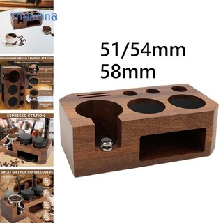 Shamjina espresso tamper giá đỡ cà phê bằng gỗ đế trạm tam giác, espresso accs, giá đỡ cà phê cho cửa hàng, nhà hàng cà phê