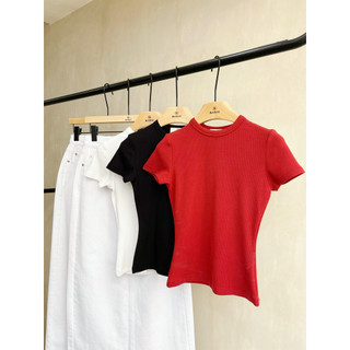 Áo thun tay ngắn trơn BASIC CYAN TOP