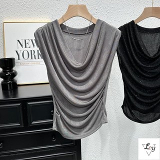 Quần áo nữ cỡ lớn phong cách Hàn, dáng rộng và tôn dáng, áo ngắn đính sequin với thiết kế độc đáo kiểu Pháp, thời trang mùa hè nhẹ nhàng khoe xương quai xanh, thanh lịch và đa