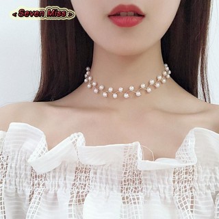 Đám Cưới Cô Dâu Vòng Cổ Giả Ngọc Trai Hạt Sang Trọng Choker Nữ Cô Gái Dây Chuyền