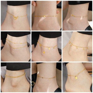 Đơn Giản Thép Titan Vòng Chân Nữ Với Trái Tim Thời Trang Không Phai Màu Chân Đồ Trang Trí Phụ Kiện Mùa Hè Quà Tặng Bán Buôn