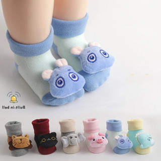Hoạt Hình Động Vật Trẻ Em Tất Sàn San Hô Lông Cừu Ấm Áp Trẻ Sơ Sinh Tất Bé Chống Trơn Trượt Giày 0-12 Tháng Mật Ong Tập Đi