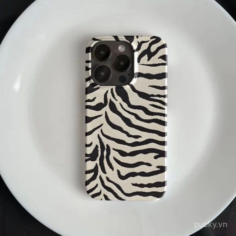 Art Simple Creative Black White Leopard Print iPhone Case Thích hợp cho iPhone 15 14 Pro Antidust Ma