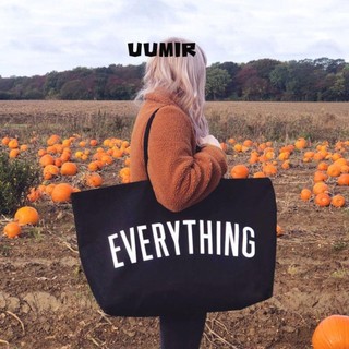  UUMIR Túi Tote Lớn Túi Xách Vải Canvas Dung Tích Lớn Có Thể Tái Sử Dụng Màu Đậm In Hình Mọi Thứ Túi Xù Chữ 