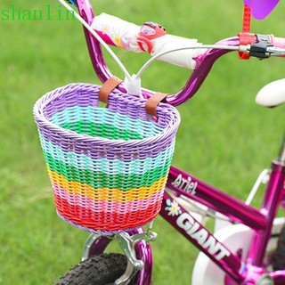 Giỏ xe đạp shanlin mây, giỏ dệt tay nhiều màu sắc, phụ kiện xe đạp có thể tháo rời chống thấm nước bền đẹp giỏ xe ba bánh trẻ em