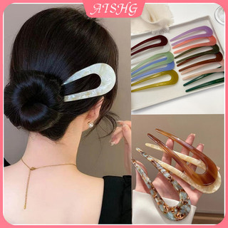 AISHG Acetate Jelly Color Hình Chữ U Kẹp Tóc Nữ Hàn Quốc Ins Phụ Kiện Tóc Thời Trang