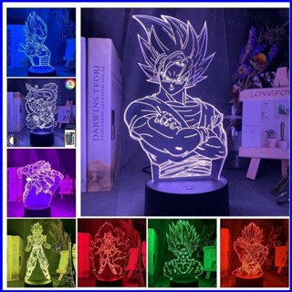 Yb Dragon Ball Super Anime Đèn Ngủ 3D LED Hình Đèn Romete Cảm Ứng Chiếu Sáng Son Goku Vegeta Trang Trí Nhà Quà Tặng Cho Fa