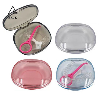 Hộp Giữ Nha Khoa SKJK, Hộp Đựng Chỉnh Nha Mini Nẹp Vuông, Hộp Đựng Răng Giả Di Động Trong Suốt Đa Năng Bảo Vệ Miệng Hộp Đựng Đồ Dùng Nha Khoa