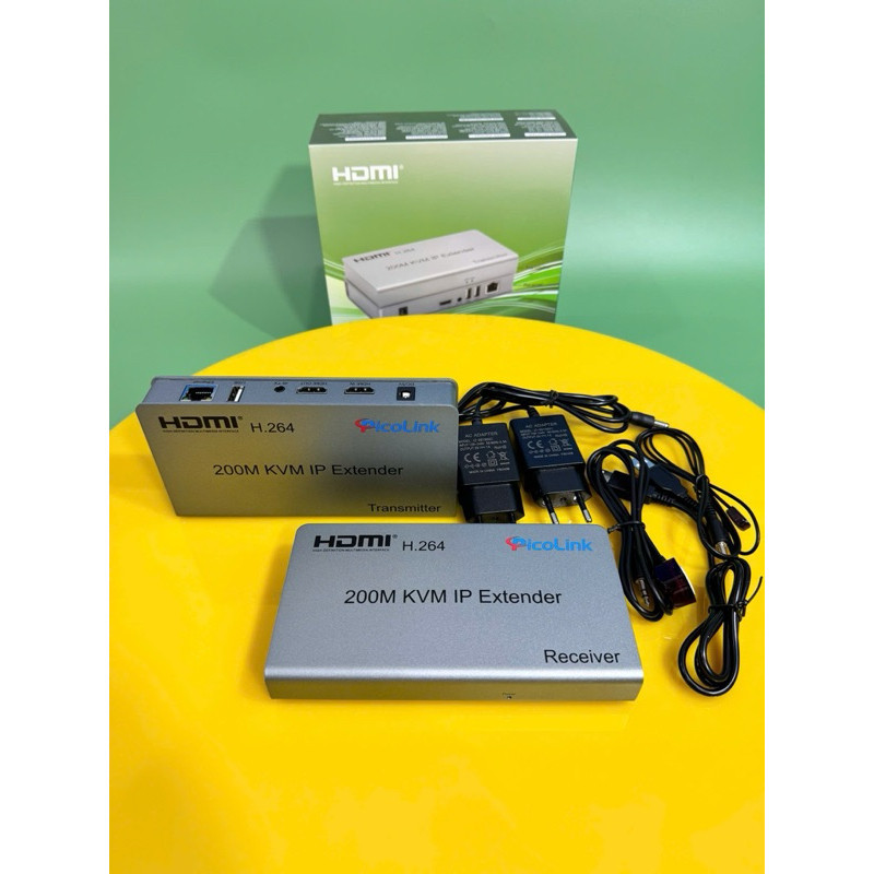 Bộ kéo dài HDMI qua cáp mạng Lan 120M 4K kèm cổng USB (KVM) - Converter HDMI LAN
