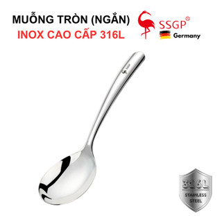  Muỗng ăn cơm inox tròn ngắn SSGP - Thìa inox 316 muỗng inox cán dài muỗng canh muỗng cafe nĩa inox 