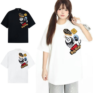 Áo thun nam ESEA tay ngắn kiểu Mỹ cổ điển đường phố cao cấp dáng rộng thêu giản dị phong cách trung tính tay ngắn