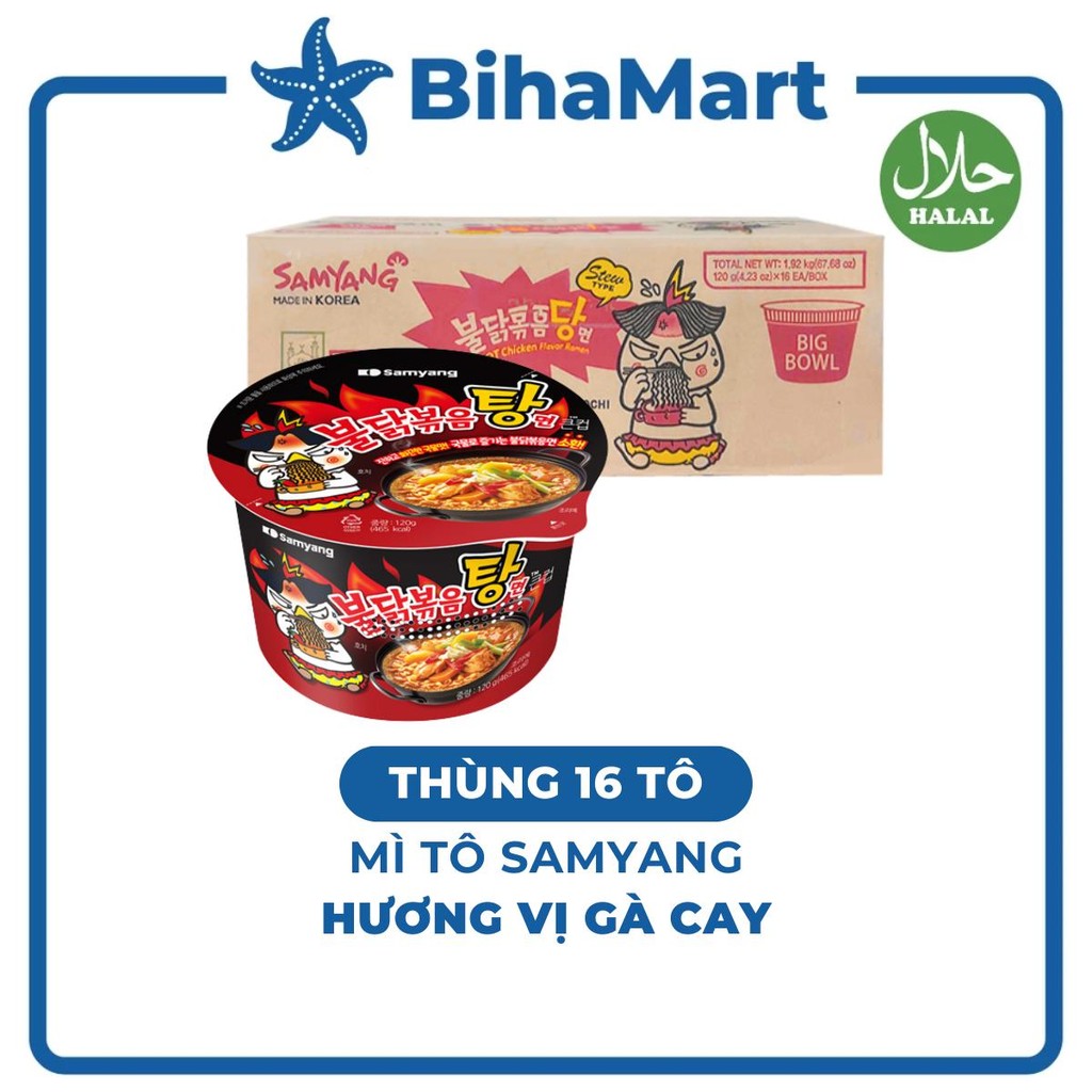 [THÙNG16TÔ]-SAMYANG - Mì tô Samyang hương vị Gà cay hầm, Mì tô Gà cay Samyang Hàn Quốc, Mì gà cay hầ