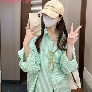 SUNNYCOLOR Áo Sơ Mi áo sơ mi nữ áo kiểu hàn quốc Xinh  ins thông thường WCS2440CDC 15Z240411