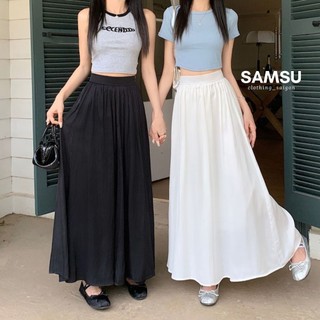 Chân váy xoè dáng dài phong cách Hàn Quốc chất lụa mềm mịn màu trơn basic dễ phối đồ Samsu.clothing_saigon