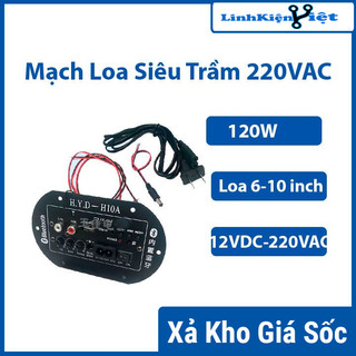 Mạch loa siêu trầm 220VAC 12V-24VDC/Bluetooth/Loa 6-10 inch 120W H10A