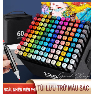 80/48 Cây Bút màu Marker Lalunavn Touch Cool 2 Đầu tô màu dạ vẽ tranh anime - SÉT BÚT MÀU DẠ KÈM TÚI