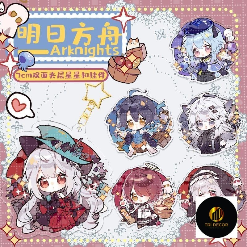Móc khóa Arknights Anime Keychain Women Exusiai Lappland Corrupting Acrylic Key Chain Man Collection