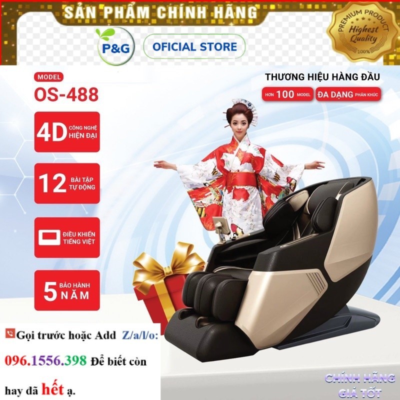 Ghế massage Okinawa Os-488 model 2023, con lăn 4d - sale