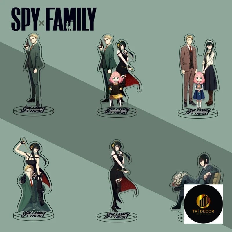 Mô hình Standee Spy X Family Anya Yor Loid Damian Franky Yuri Briar Sylvia 11 Phụ kiện trang trí để 