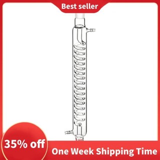 Bình ngưng thủy tinh Borosilicate với 24 / 40 Lắp Áo khoác dài 300mm Phòng thí nghiệm Kính ngưng tụ Serpentine Ống bền